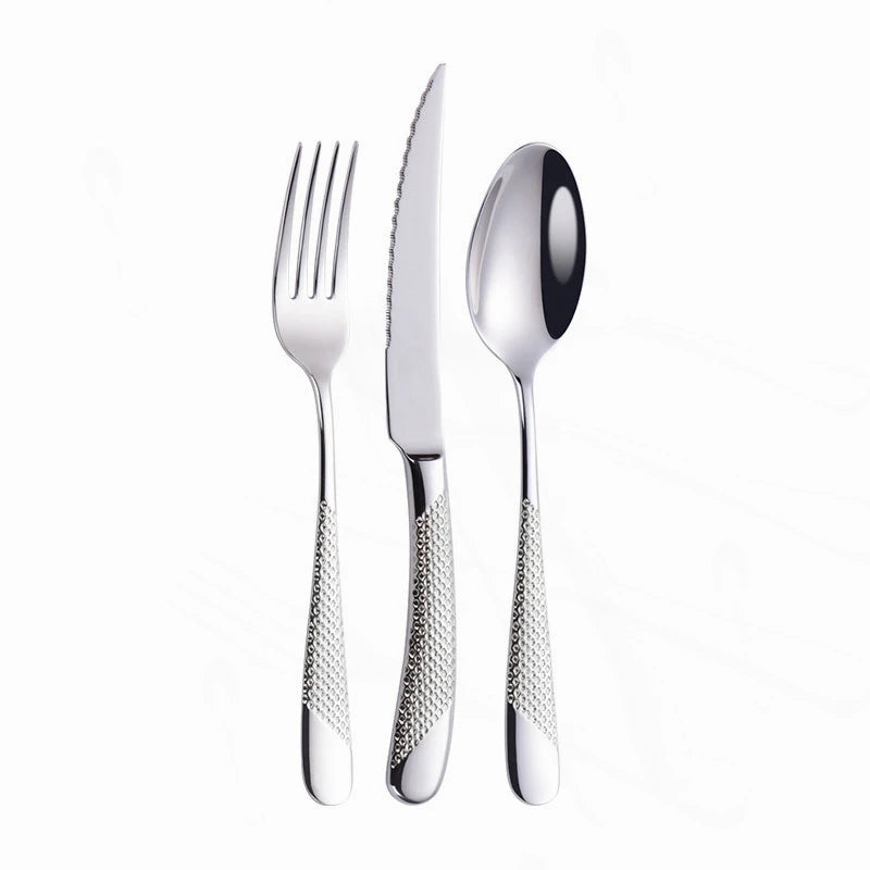 Kitchen Tableware Cutlery Set Silver Cutlery Set Stainless Steel Luxury Dinnerware Fork Spoon Knife Western Dinner Set Gold
