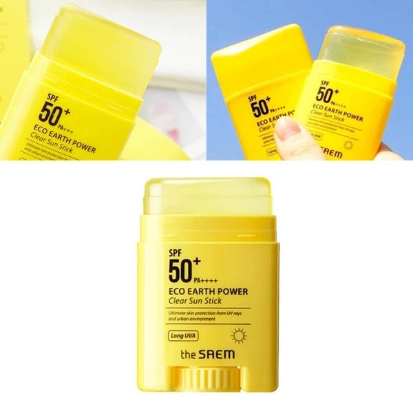 THE SAEM Eco Earth Power Clear Sun Stick 16g SPF50+ PA+++Sunscreen Sunblock Skin Protective Korea Care Cosmetics