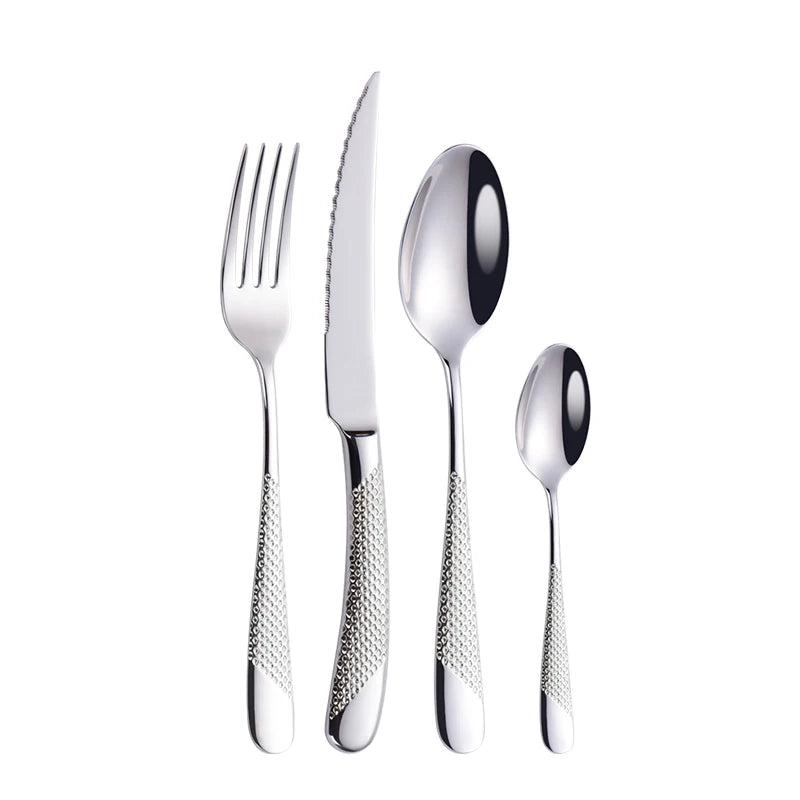 Kitchen Tableware Cutlery Set Silver Cutlery Set Stainless Steel Luxury Dinnerware Fork Spoon Knife Western Dinner Set Gold
