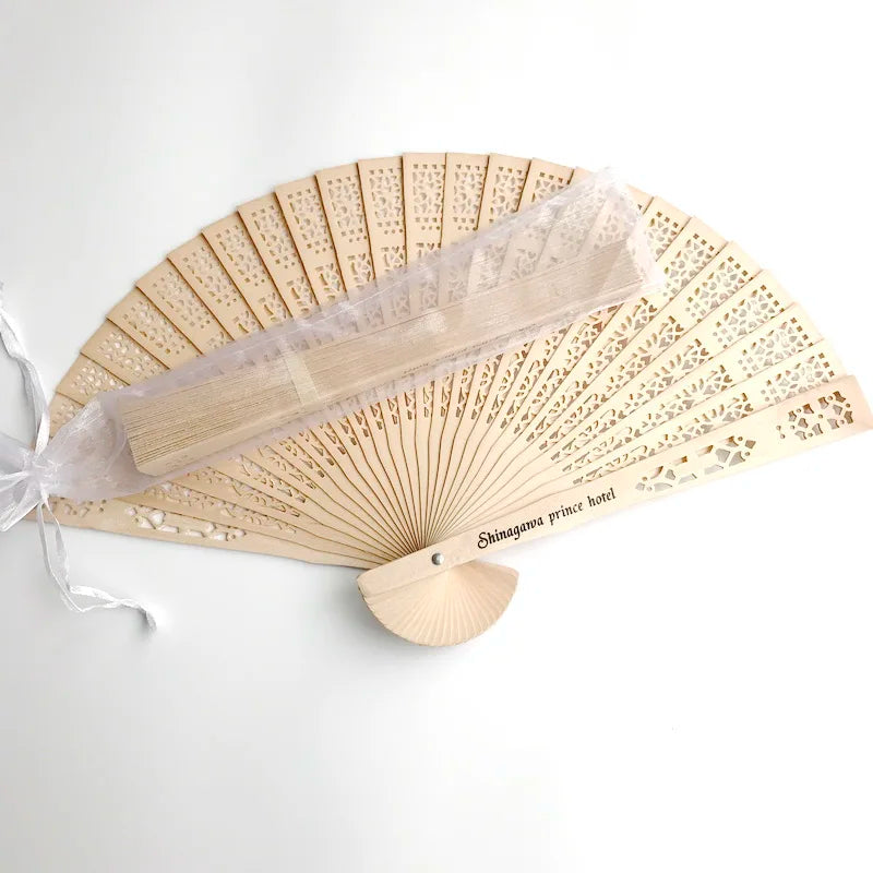 20/40/50 pieces of personalized wooden wedding gifts and gifts for guests Sandalwood fan folding party decoration