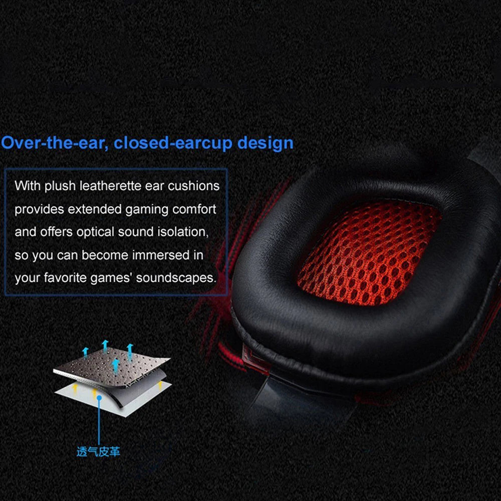 2021 New Gaming Headset Headphones With LED Light Mic Stereo Earphones Deep Bass For PC Computer Gamer Laptop Auriculares