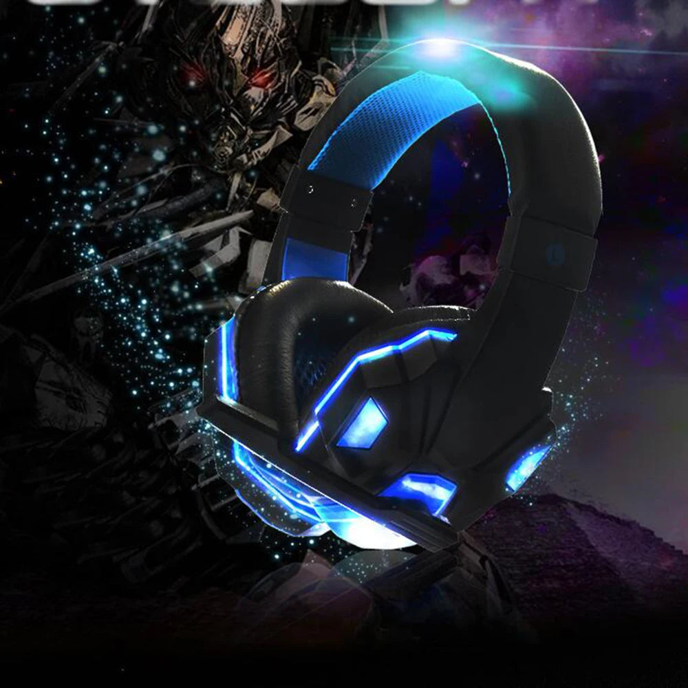 2021 New Gaming Headset Headphones With LED Light Mic Stereo Earphones Deep Bass For PC Computer Gamer Laptop Auriculares
