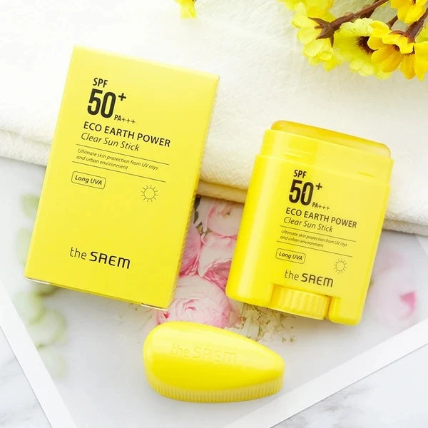 THE SAEM Eco Earth Power Clear Sun Stick 16g SPF50+ PA+++Sunscreen Sunblock Skin Protective Korea Care Cosmetics