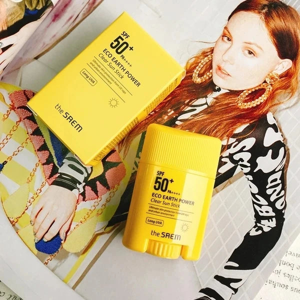 THE SAEM Eco Earth Power Clear Sun Stick 16g SPF50+ PA+++Sunscreen Sunblock Skin Protective Korea Care Cosmetics