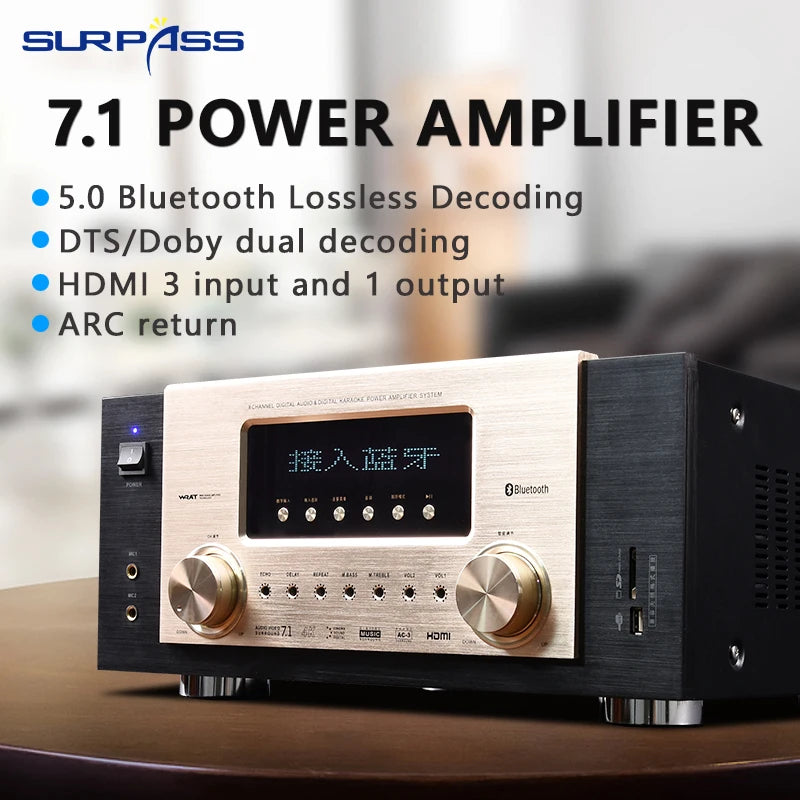 7.1 Channel Professional Power Amplifier for Home Theater