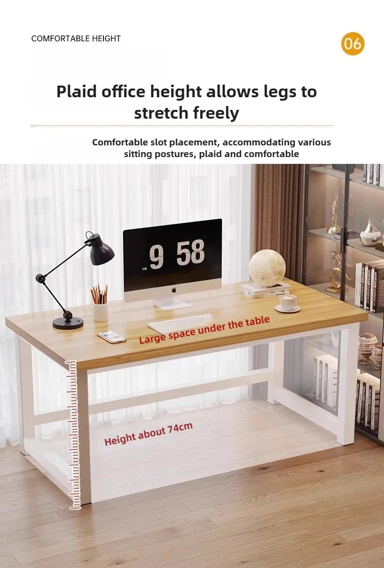 Solid Wood Computer Desktop Desk for Home Use, Simple Writing Desk for Students, Workbench, Long Strip,rental House, Small Table