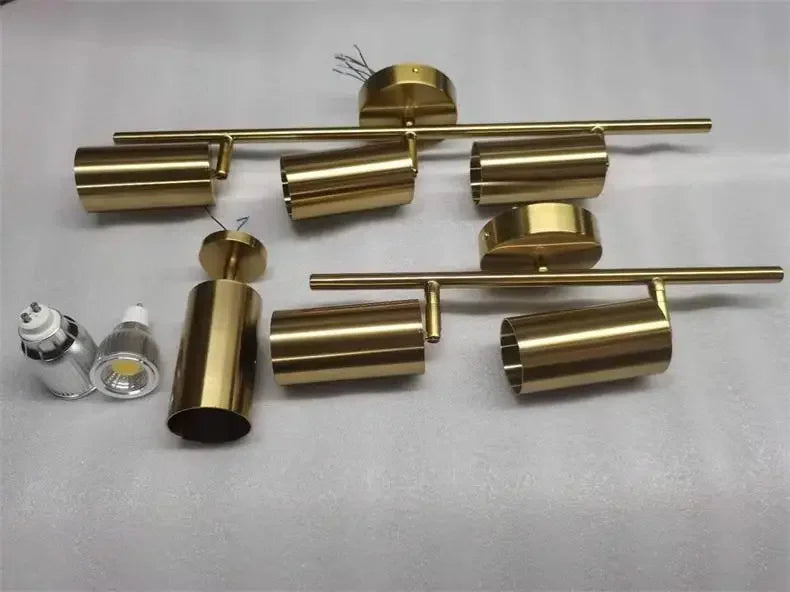 Lighting for Living Room Modern Simple Led Spotlight Gold Track Spotlight Brass Cloakroom  Room Background Wall Ceiling Light