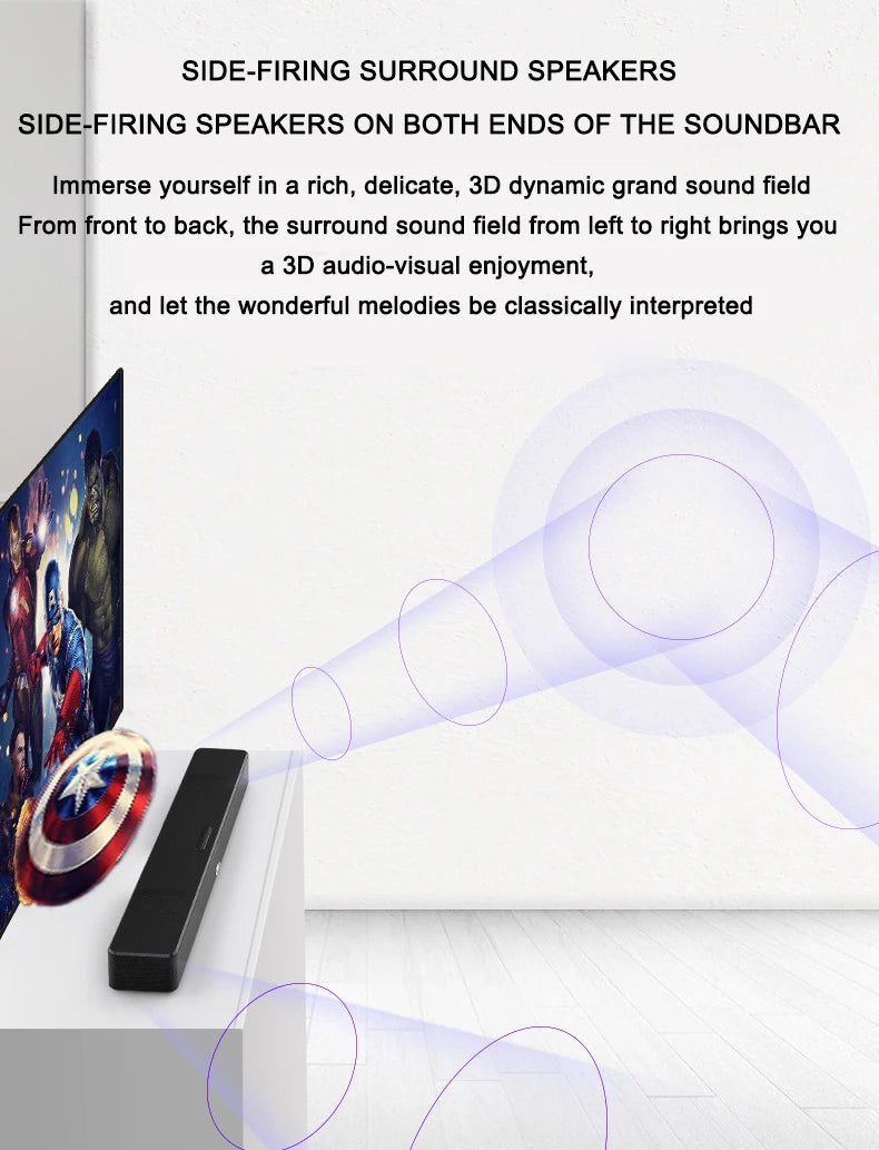 7.1 HD Wireless Home Theater Surround Sound System for TV with Big Sound Wired Subwoofer and 2 Pairs of Surround Speakers