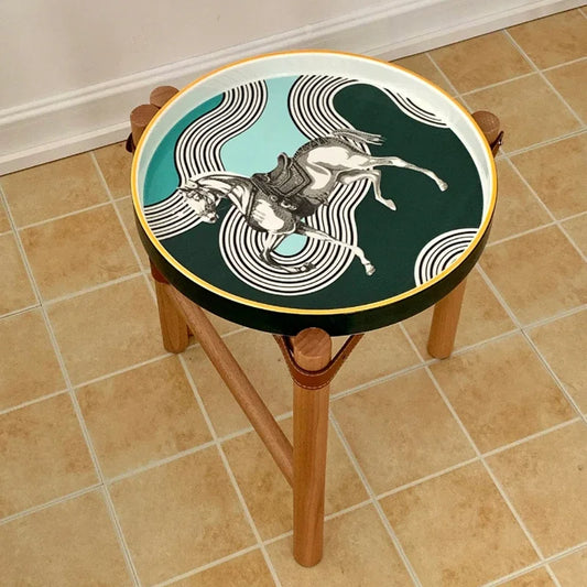 For Coffee Table, Living Room Sofa Side Table, Ceramic Tray, Solid Wood Tea Table, Creative Storage Desk, Nordic Furniture