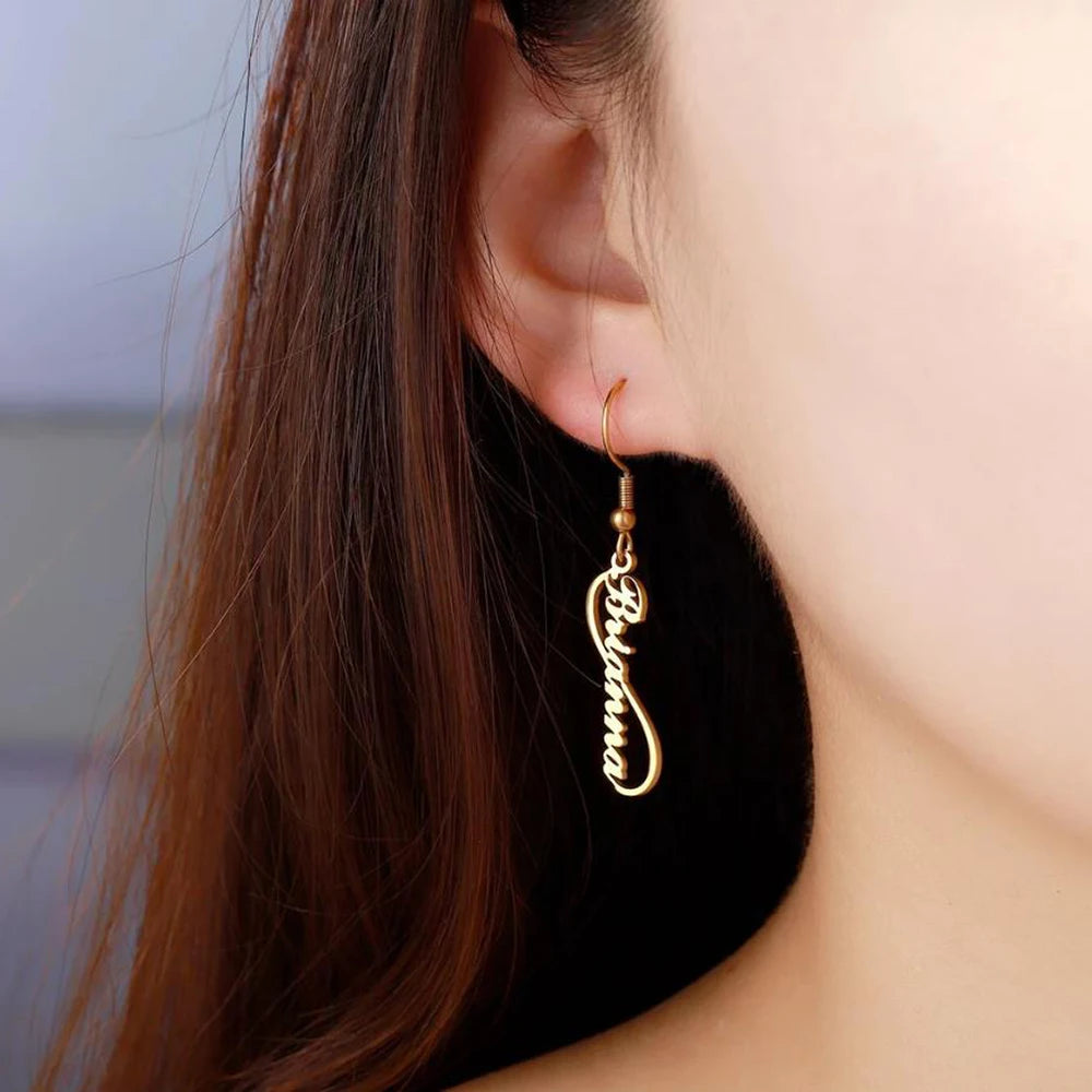 Personalized Gift Jewelry - Digital Jewelry - Customized Earrings - Initial Gift Earrings for Mom and Girlfriend