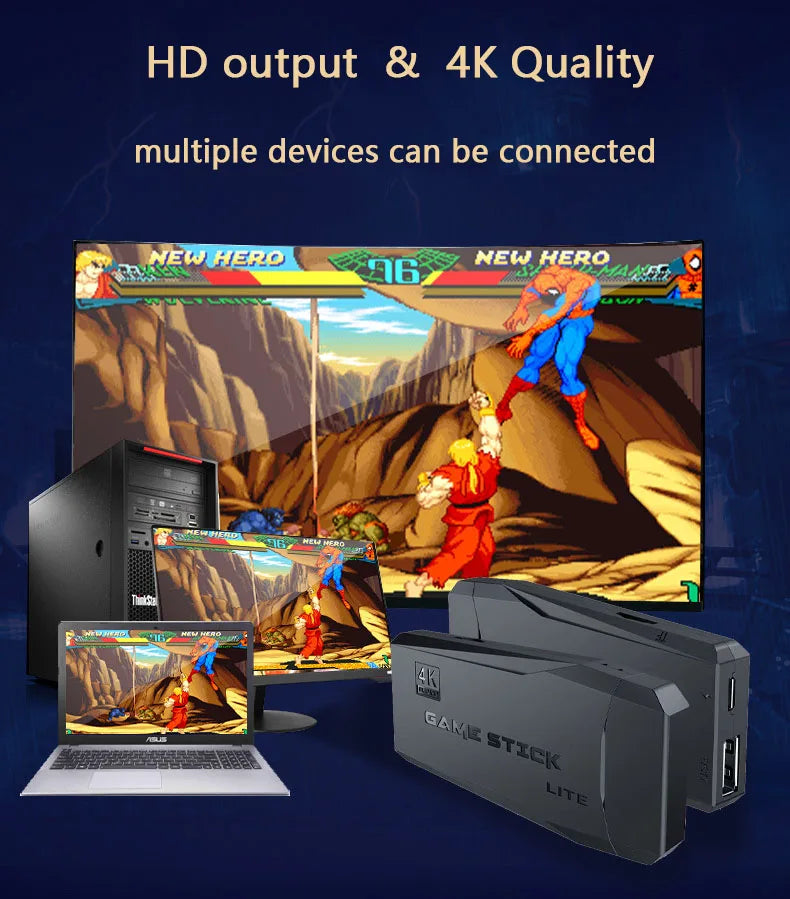 Portable Video Game Console, 4K, 2.4G, Wireless Control, Wireless Retro Classic Video Game Console, Including 10000 Games