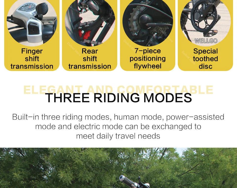20 Inch Mountain electric bicycle For Mens Fat Tire Aluminium Alloy eBike 750W 48V Beach Snow eBikes For Adults Max Speed 45