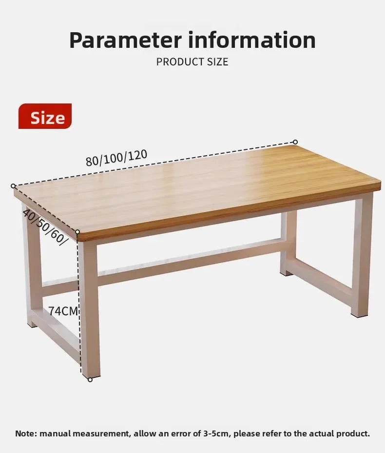 Solid Wood Computer Desktop Desk for Home Use, Simple Writing Desk for Students, Workbench, Long Strip,rental House, Small Table