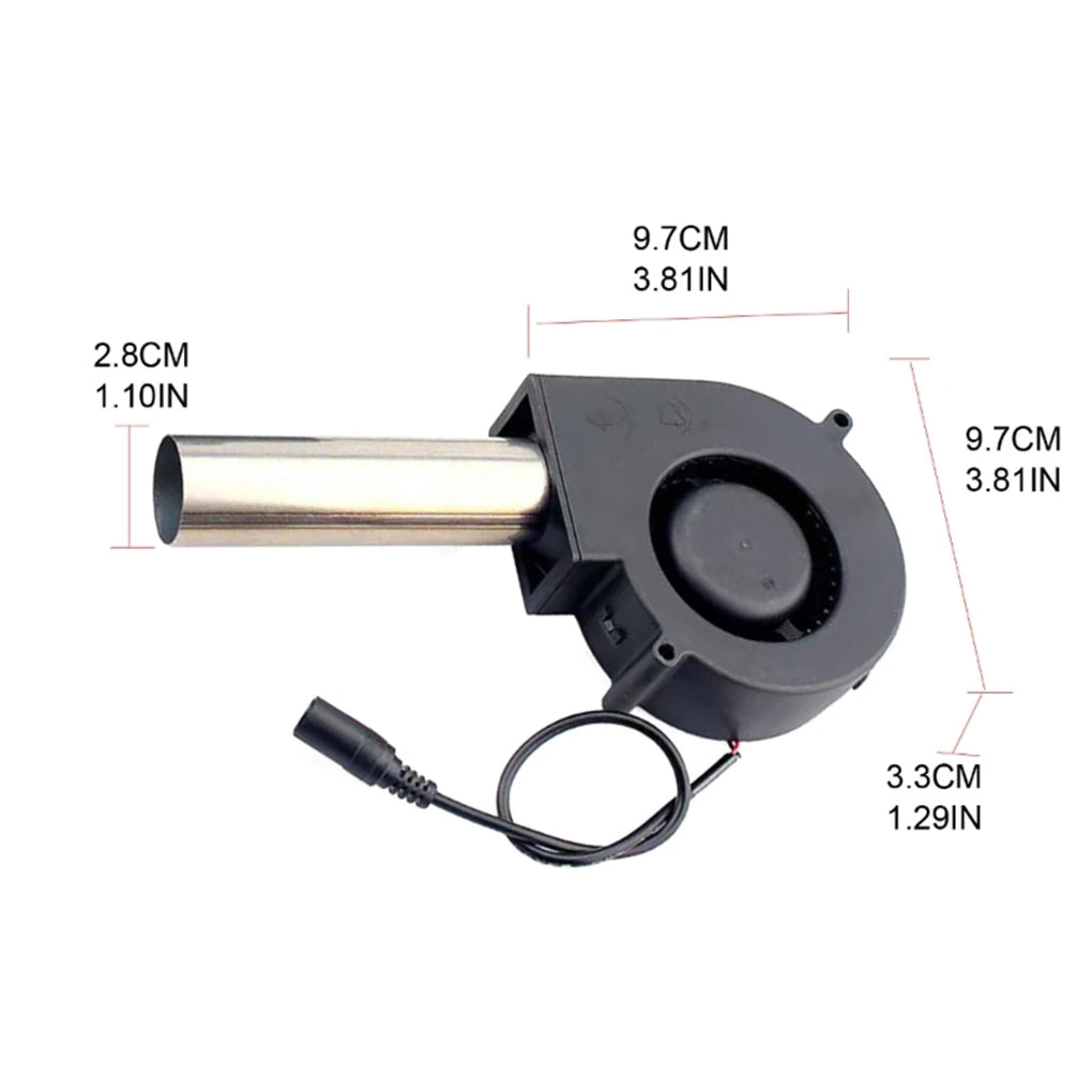 220V BBQ Fan Small Blast Engine with Air Collecting Adjustable Speed Cooking Tool Handheld Barbecue Blower Camping