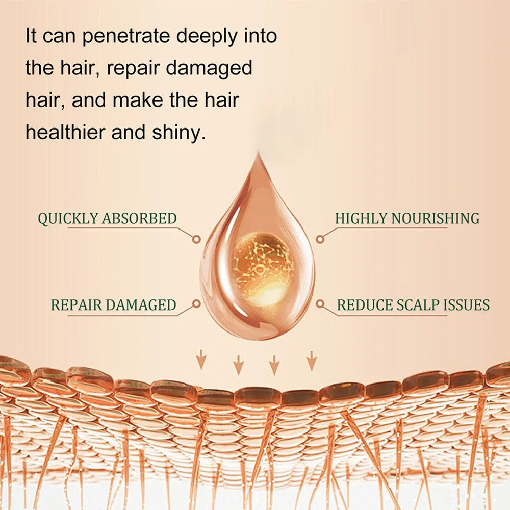 Hair Care Essential Oil Supports Hair Health Growth Repairs Improves Dry Hair Quality Moisturizing Nourish Soft Smooth Hair Care