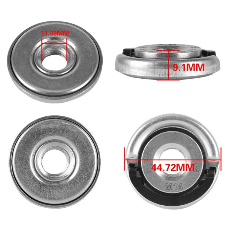 M14 Quick Release Self-Locking Grinder Pressing Plate Flange Nut Power Chuck Nut Pressing Plate Power Replacement Clamping Tool