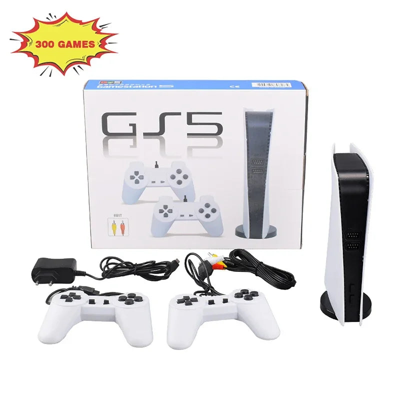 GS5 Pro Video Game Console com 620 Jogos Clássicos, 8 Bit TV, Handheld, USB, 2 Gaming Player com fio, Saída AV, 