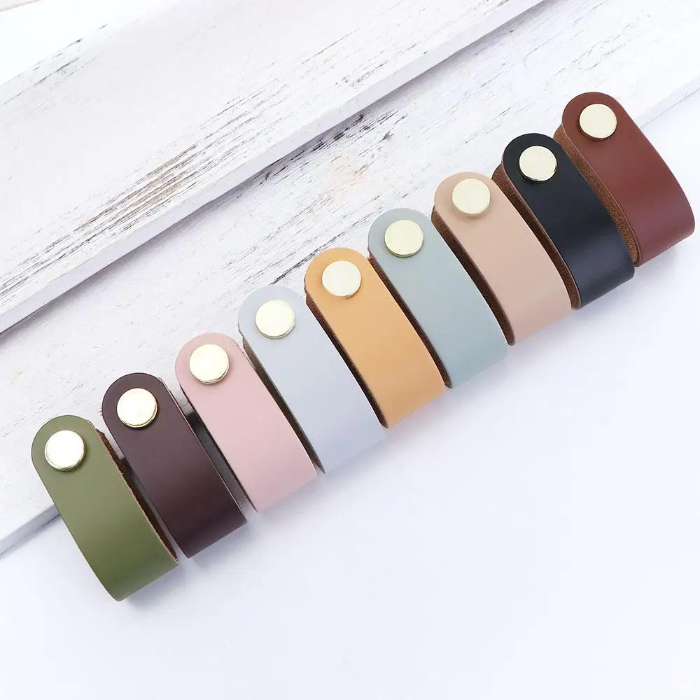 Children's Furniture Environmentally Kitchen Wardrobe Cabinet Hardware Leather Handle Door Pulls Furniture Knobs Drawer Handle