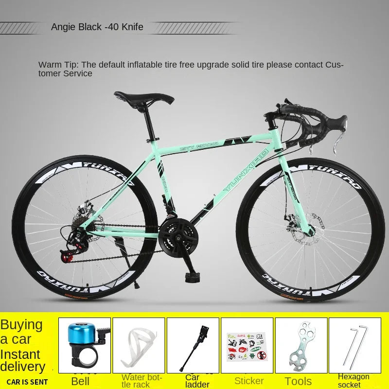Bicycle Free Shiping Aro 29 Road Bike Bicicleta Uomo Bmx Bikes Road Bike V Brake/Disc Brake Spring Fork (Low Gear Non-damping)