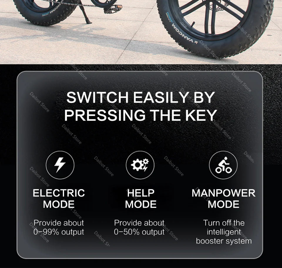 20 Inch Mountain electric bicycle For Mens Fat Tire Aluminium Alloy eBike 750W 48V Beach Snow eBikes For Adults Max Speed 45