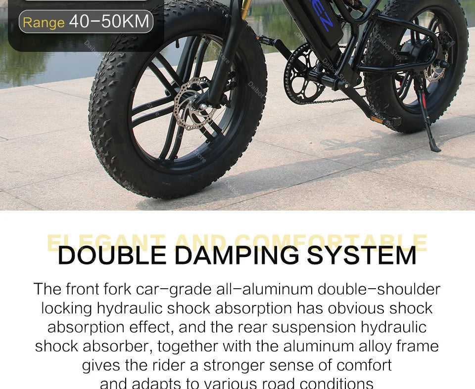 20 Inch Mountain electric bicycle For Mens Fat Tire Aluminium Alloy eBike 750W 48V Beach Snow eBikes For Adults Max Speed 45