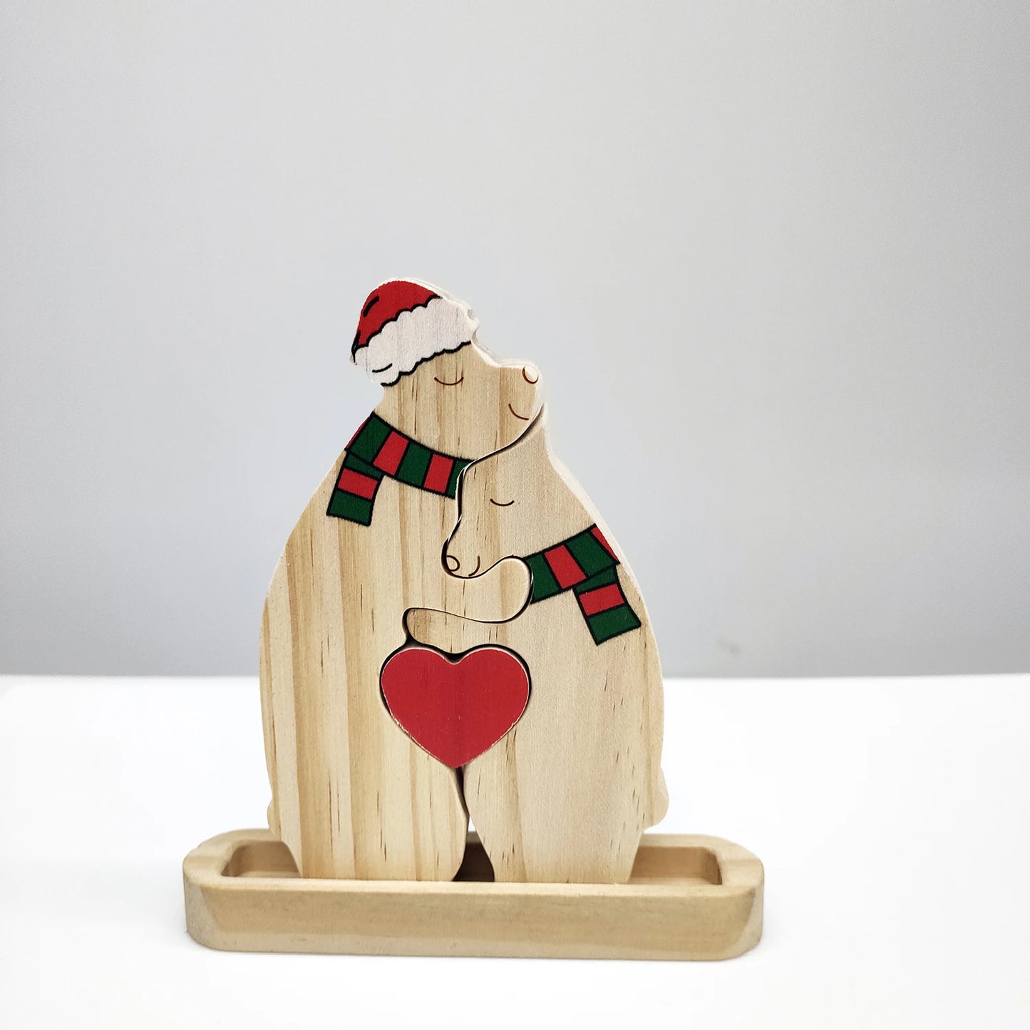 Personalized Wooden Couple Bears Puzzle With Name Custom Valentine's Day Gift For Couple Birthday House Warming Gifts Home Decor