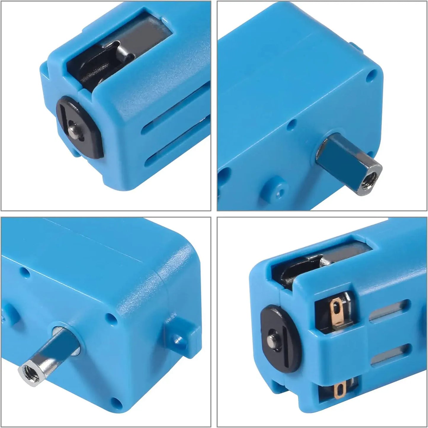 DC 3V-6V 1:90 Metal Gear Motor All Metal/Half Metal Single Axis Gear Motor Robot Intelligent Vehicle Speed Reducer TT Motor Blue