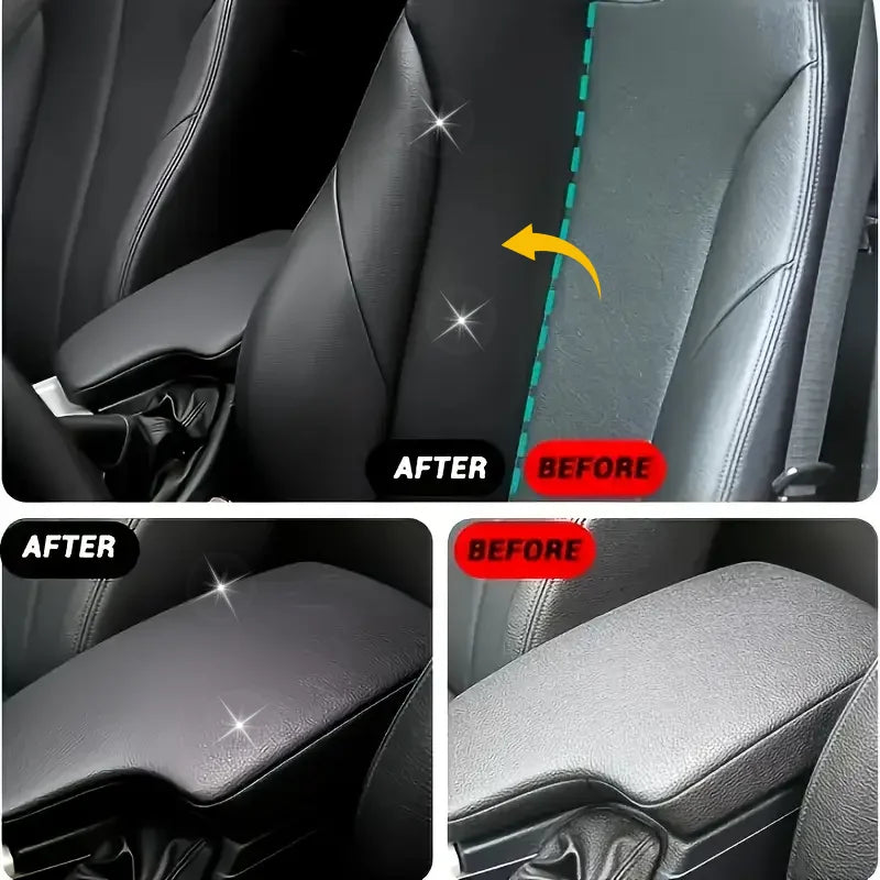 Multi-purpose car repair kit: plastic parts refurbishment, interior gloss wax, tire protector