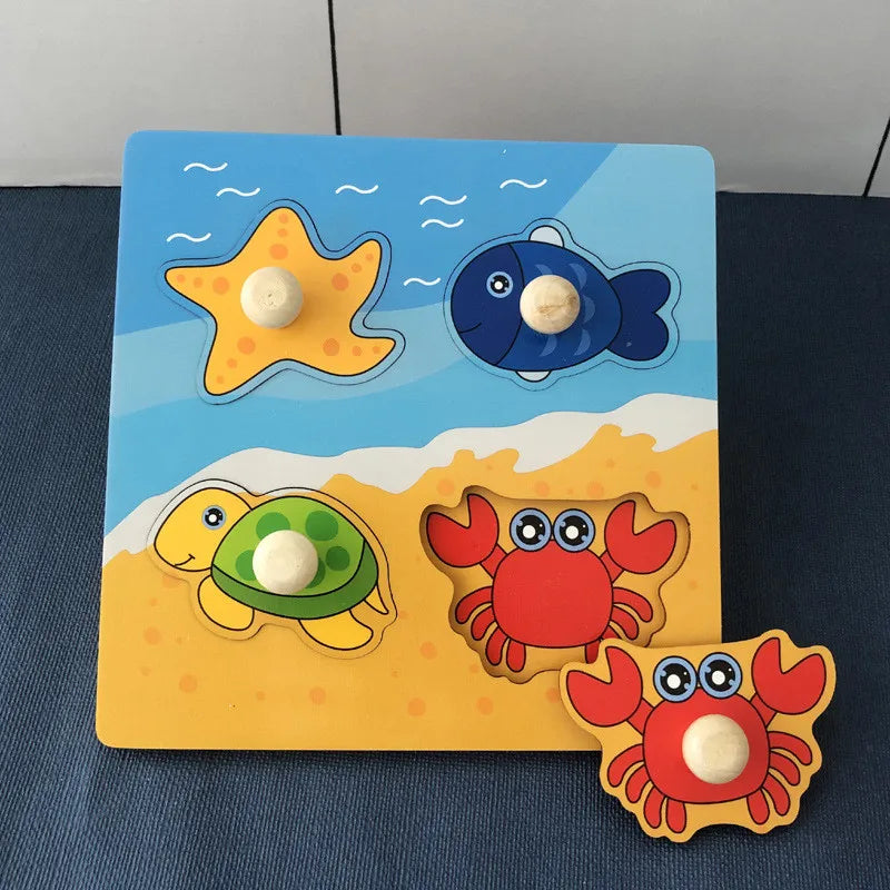 Montessori Wooden Toys for Babies 1 2 3 Years Boy Girl Gift Baby Development Games Wood Puzzle for Kids Educational Learning Toy