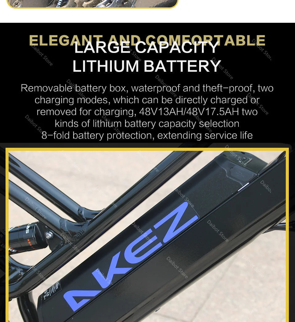20 Inch Mountain electric bicycle For Mens Fat Tire Aluminium Alloy eBike 750W 48V Beach Snow eBikes For Adults Max Speed 45