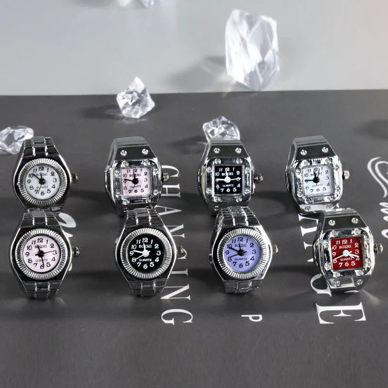 Ring Watch New Hot Selling Creative Alloy Shell Finger Circular Dial Couple Men And Women