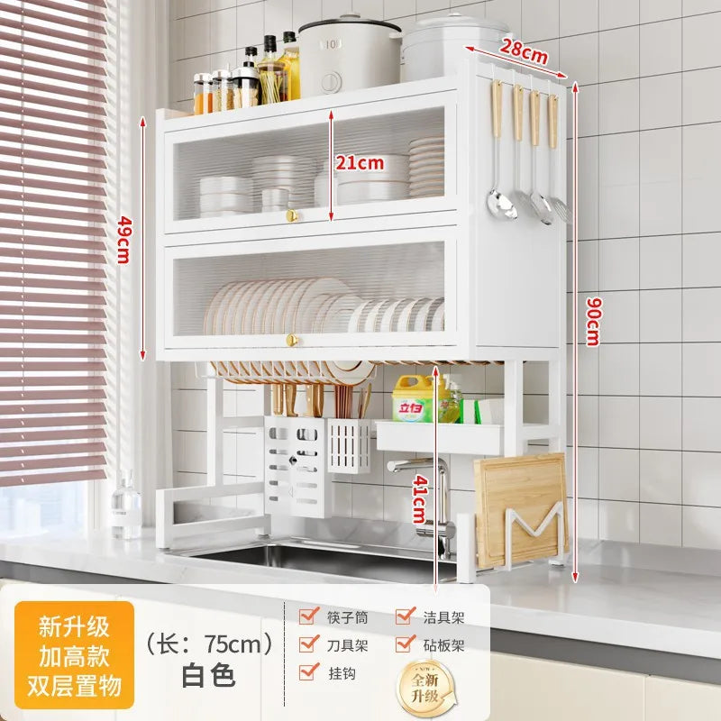 Kitchen Drain Rack Dish  Plate Sink Storage Dishwasher Shelf Tableware Storage Rack