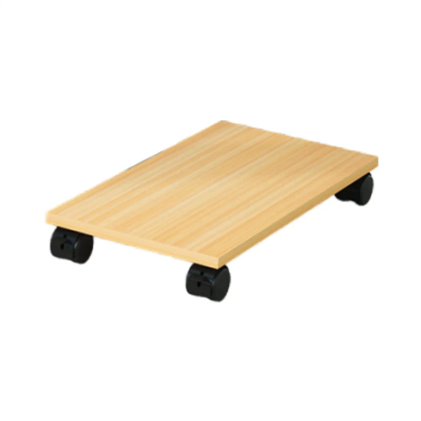 Desktop CPU Wooden Rolling Stand with 4 Caster Wheels Practical Sturdy Portable PC Stand Computer Case Stand for Desktop Tower