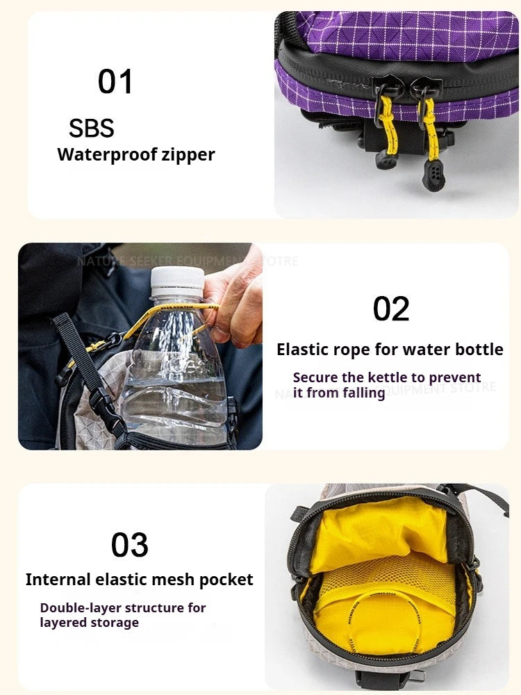 HIKEMAN Mobile Bag Outdoor Sports Waist Bag Tactical Hanging Pack for Backpack Expansion Shoulder Bags Lightweight Hiking Gear