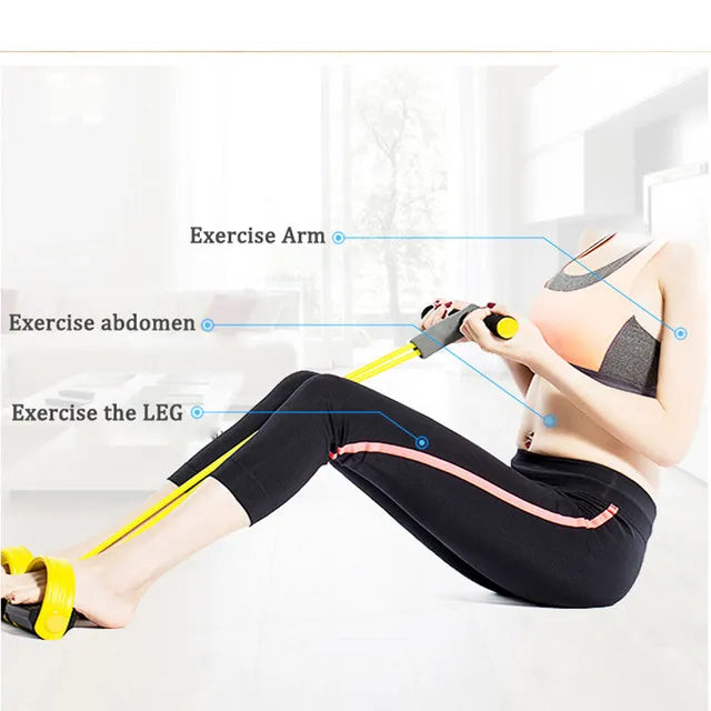 Fitness Gum 4 Tube Resistance Bands Latex Pedal Exerciser Sit-up Pull Rope Expander Elastic Bands Yoga equipment Pilates Workout