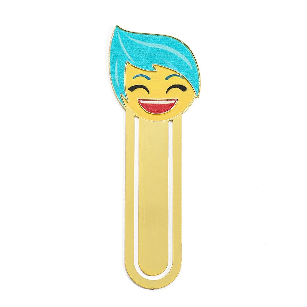 Anime Inside Out Movie Periphery Bookmark Cartoon Joy Sadness Anger Disgust Fear Metal Bookmark School Stationery Supplies