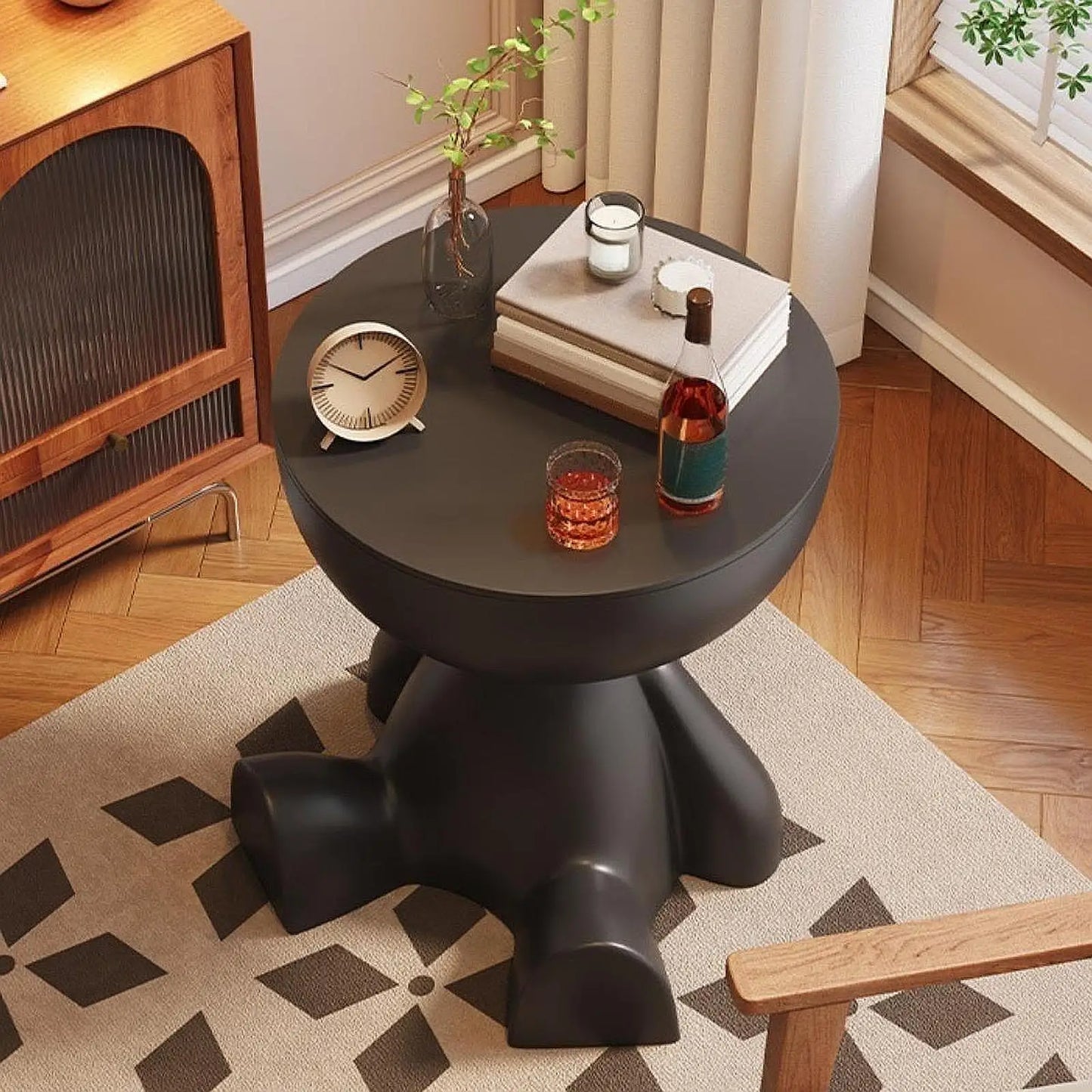 Creative Side End Table Flat Head Bedside Table Household Sofa Side Rack Bedroom Balcony Movable Mini Table Small Apartment Tea