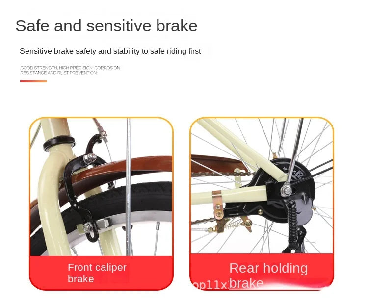 Women's Bicycle Women's 24 Inch Lightweight Commuting Bike Men's Ordinary Adult Student City Lady Commuter Bike Pedal Bike