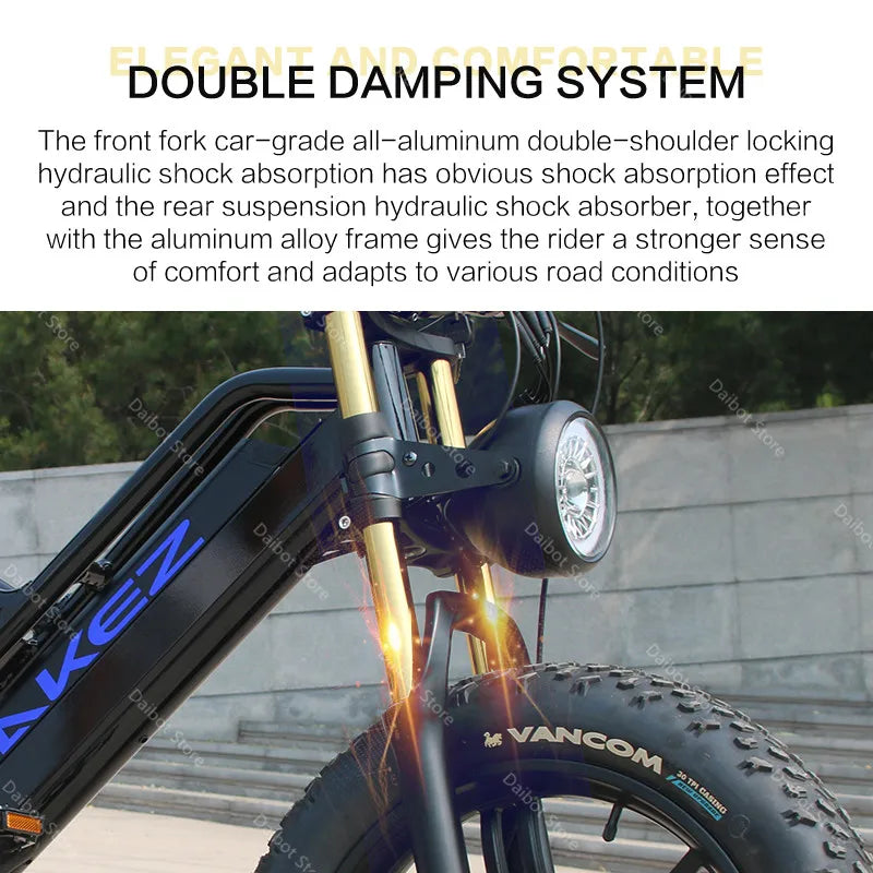 20 Inch Mountain electric bicycle For Mens Fat Tire Aluminium Alloy eBike 750W 48V Beach Snow eBikes For Adults Max Speed 45