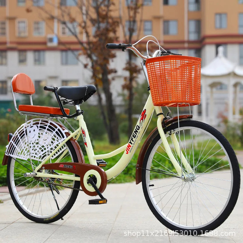 Women's Bicycle Women's 24 Inch Lightweight Commuting Bike Men's Ordinary Adult Student City Lady Commuter Bike Pedal Bike