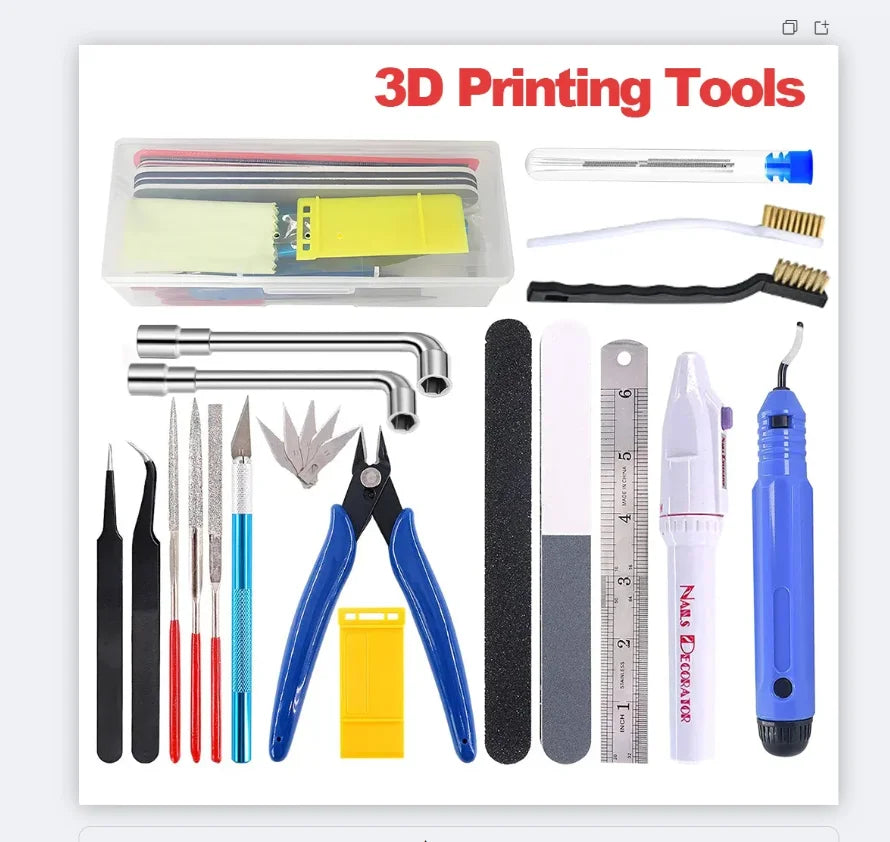 Multiple models 3D Printer Tool Kit Trimming Knife Scraper Cleaning Needle Tweezers Pliers Deburring Kit DIY 3D Printing Tools