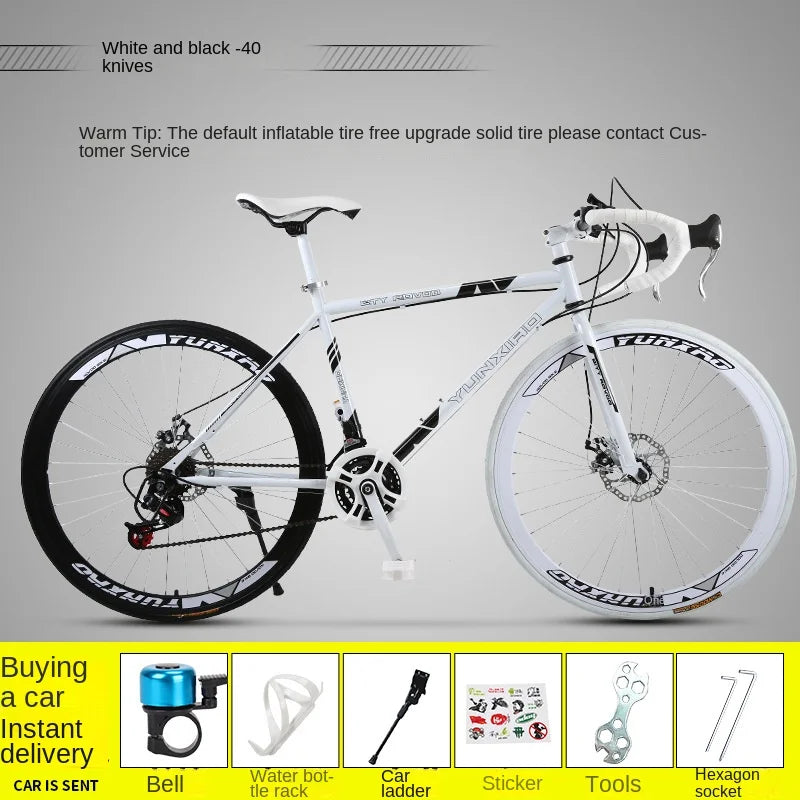 Bicycle Free Shiping Aro 29 Road Bike Bicicleta Uomo Bmx Bikes Road Bike V Brake/Disc Brake Spring Fork (Low Gear Non-damping)