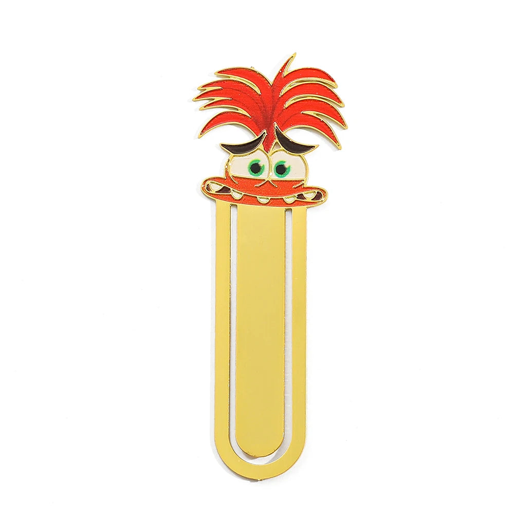 Anime Inside Out Movie Periphery Bookmark Cartoon Joy Sadness Anger Disgust Fear Metal Bookmark School Stationery Supplies