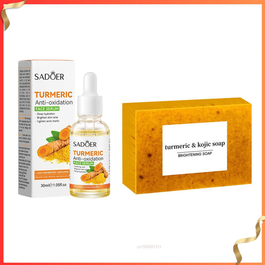 Skincare Turmeric Serum Soap Whitening Essential Oil Facial Repair Lifting Moisturizing Brighten Face Dark Spot Corrector