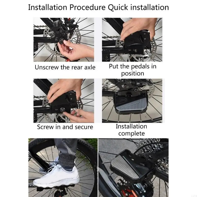 1 Pair of Bike Rear Pedals Folding Bike Pegs Footrest Steel Foot Peg Kids Bikes