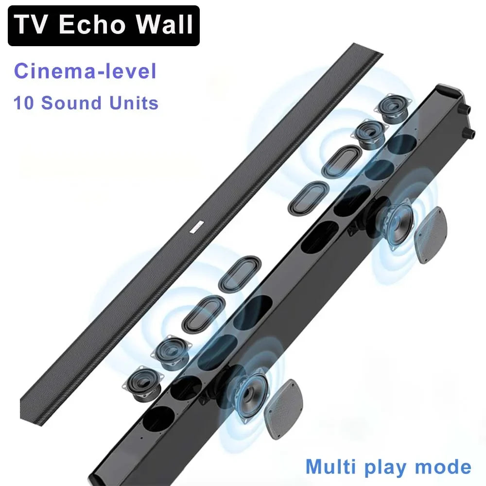 Home Theater Echo Wall TV Speaker 99cm Long With Dual Bass Speaker Cinema Bluetooth Speaker Multifunctional 9D Surround Speaker
