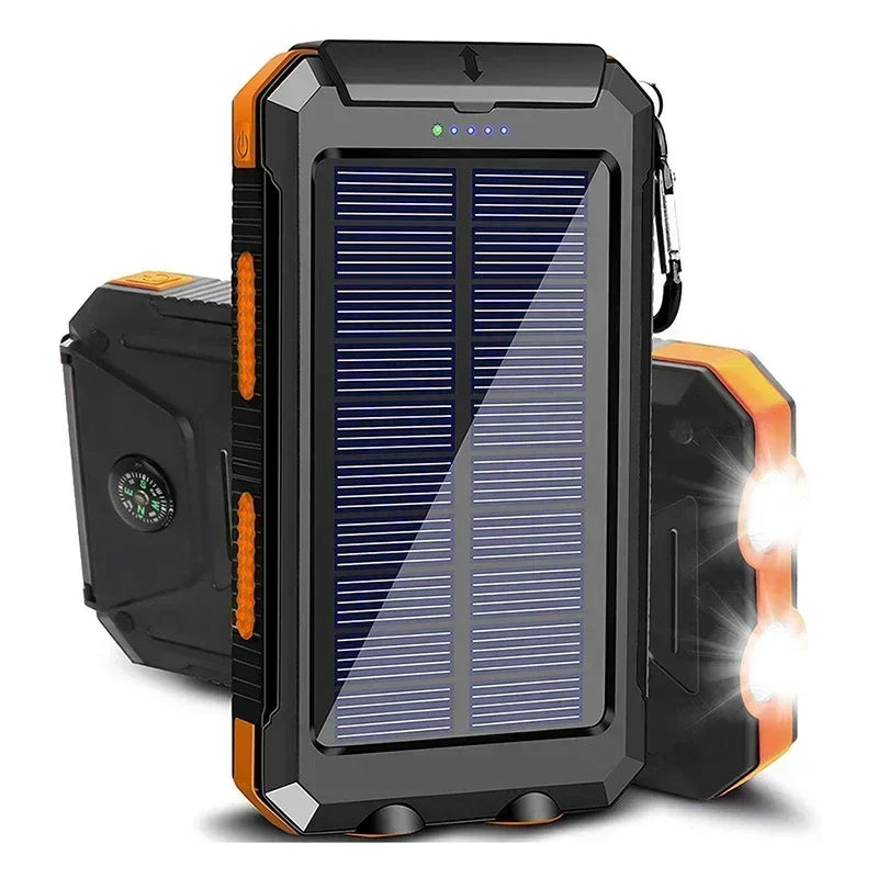 Solar Power Bank 30000mAh Portable Charging Poverbank External Battery Charger Strong Light LDE Light for huawei iphone xiaomi