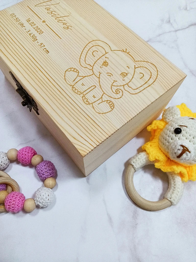 Personalized Baby Keepsake Box | Wood Memory Box | New Mom Gift | Custom Baby Gift Box | Baby Shower Decoration | Baptism Gifts