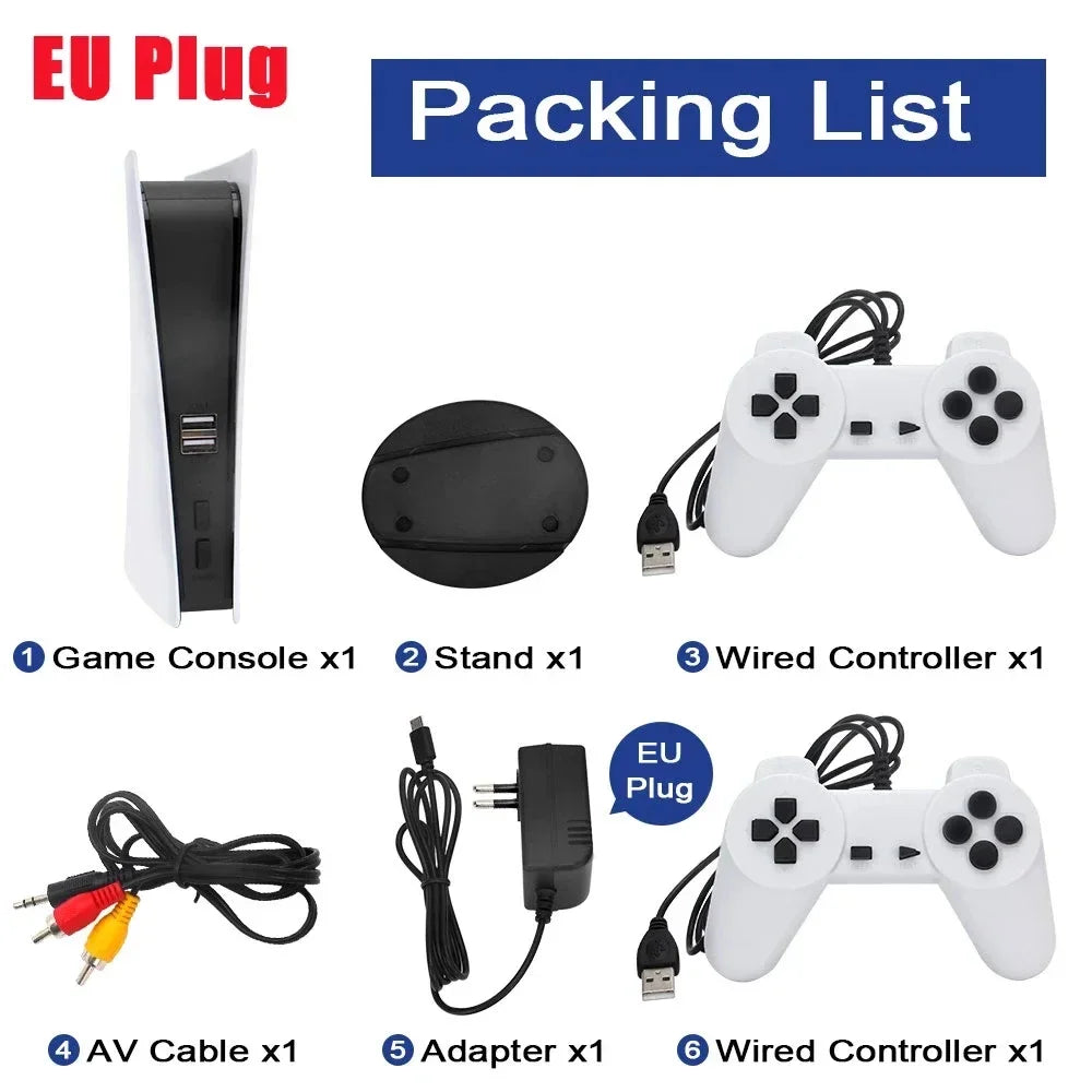 GS5 Pro Video Game Console com 620 Jogos Clássicos, 8 Bit TV, Handheld, USB, 2 Gaming Player com fio, Saída AV, 