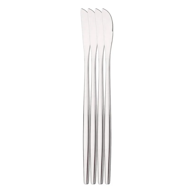 ABKW-Kitchen Tableware Silverware 20Pcs Silver Dinnerware Set Stainless Steel Dinner Cutlery Set Steak Knife Fruit Fork Spoon